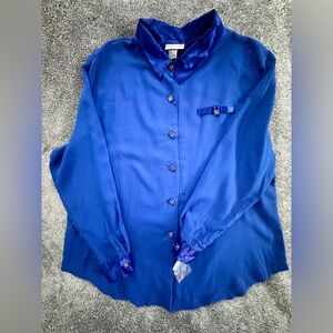 Vintage Michael Mims/Kathy Cole /Women`s Blouse/Button -down with collar/Size 1x